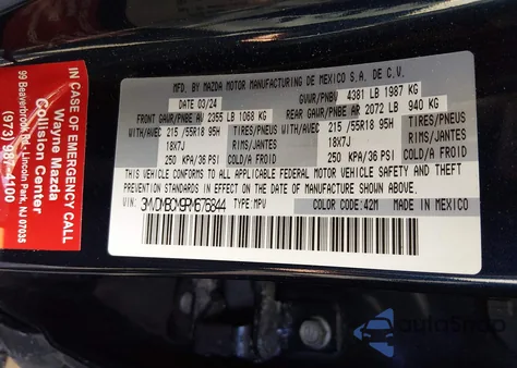 2024 Mazda Cx-30 2.5 S Preferred Package z USA, uszkodzony, nr VIN 3MVDMBCM9RM676844